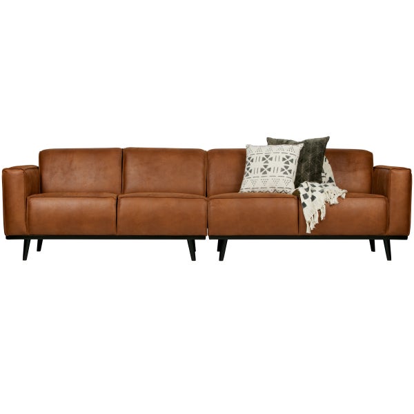 de eekhoorn STATEMENT 4-ZITS BANK 280 CM ECOLEER COGNAC