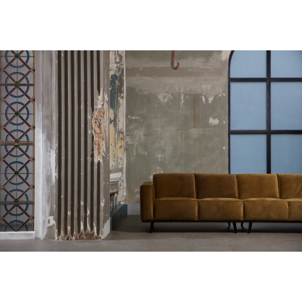 De Eekhoorn STATEMENT 4-ZITS BANK 280 CM VELVET HONINGGEEL