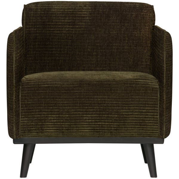 De Eekhoorn STATEMENT FAUTEUIL MET ARM RIBSTOF WARM GROEN