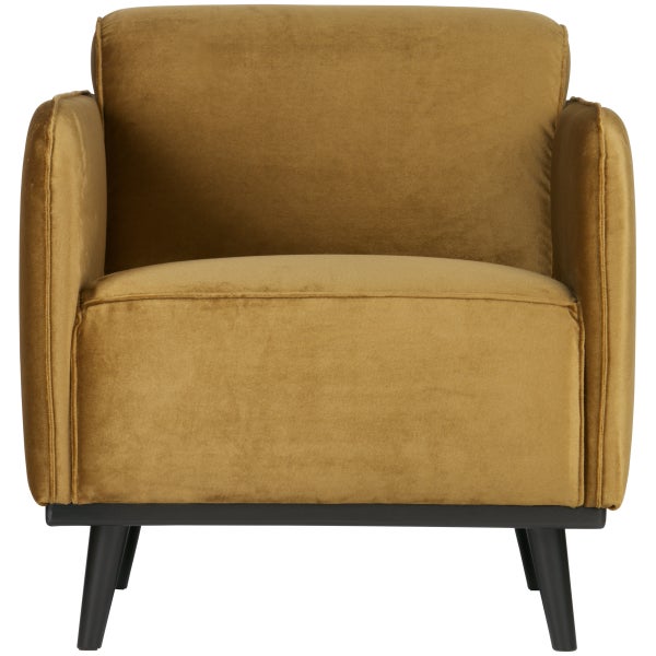 De Eekhoorn STATEMENT FAUTEUIL MET ARM VELVET HONINGGEEL
