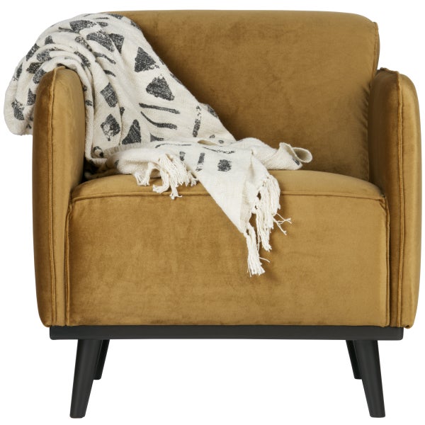 De Eekhoorn STATEMENT FAUTEUIL MET ARM VELVET HONINGGEEL