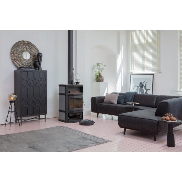 De Eekhoorn STATEMENT HOEKBANK RECHTS SUEDINE ZWART