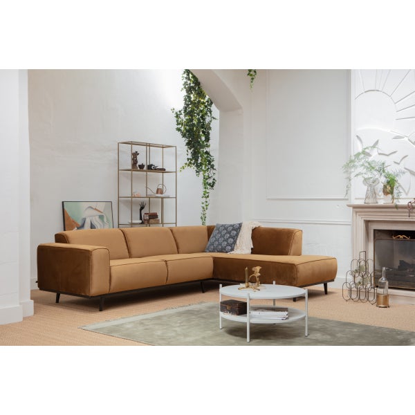 De Eekhoorn STATEMENT HOEKBANK RECHTS VELVET HONINGGEEL