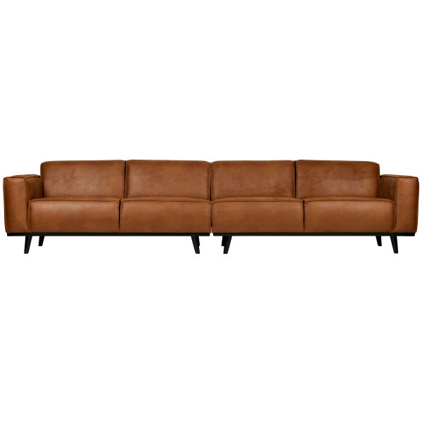 De Eekhoorn STATEMENT XL 4-ZITS BANK 372 CM ECOLEER COGNAC