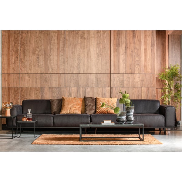 De Eekhoorn STATEMENT XL 4-ZITS BANK 372 CM SUEDINE ZWART