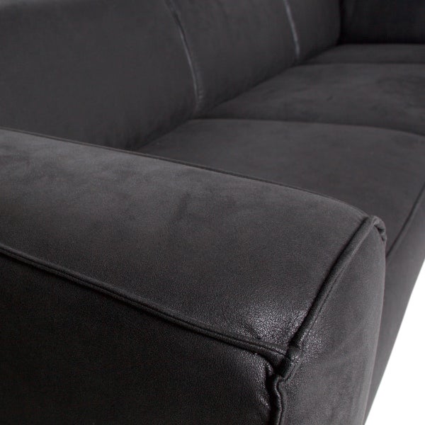 De Eekhoorn STATEMENT XL 4-ZITS BANK 372 CM SUEDINE ZWART