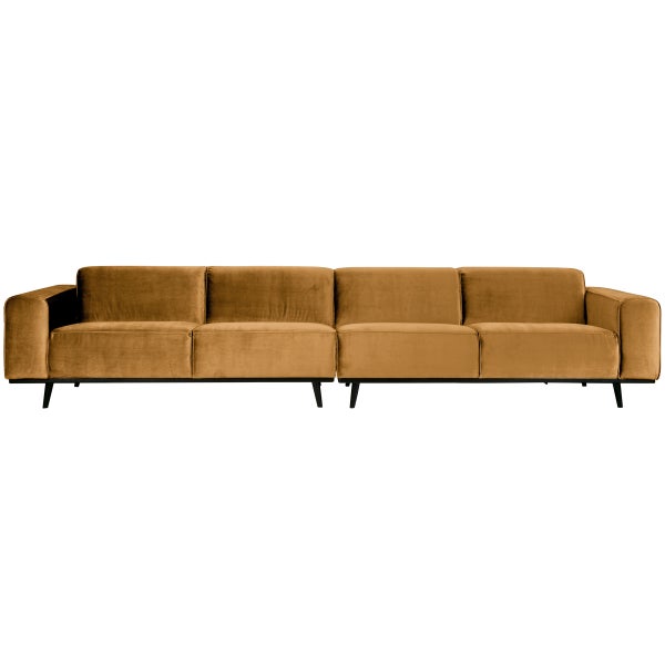 De Eekhoorn STATEMENT XL 4-ZITS BANK 372 CM VELVET HONINGGEEL