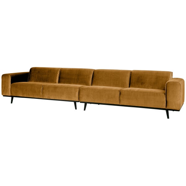 de eekhoorn STATEMENT XL 4-ZITS BANK 372 CM VELVET HONINGGEEL