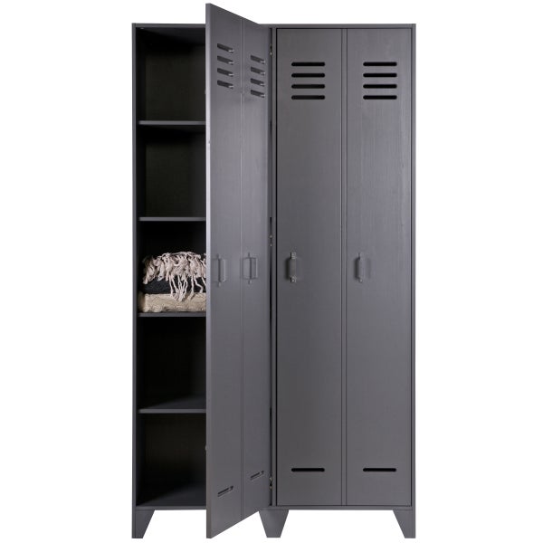 de eekhoorn STIJN HOOG 2-DEURS LOCKERKAST STEEL GREY [fsc]