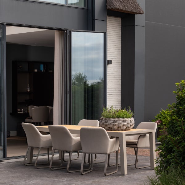 De Eekhoorn SULPHUR TUINTAFEL HOUT/ALUMINIUM ZAND 220X100 CM