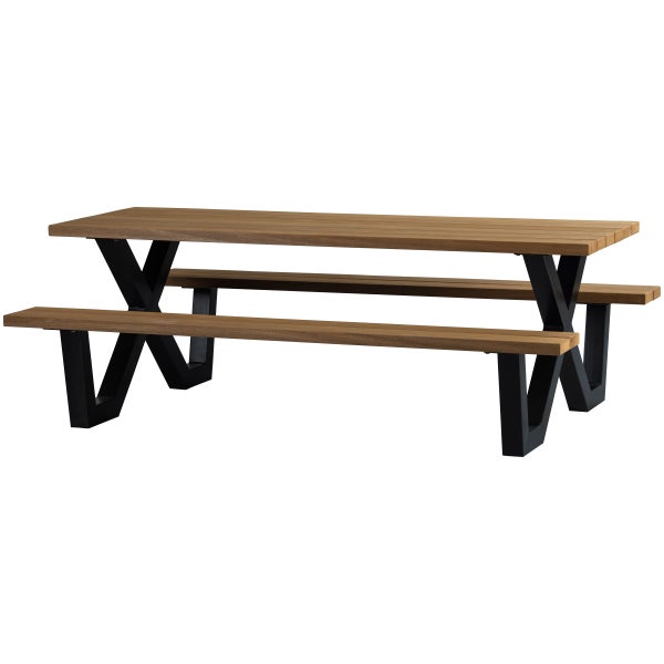 De Eekhoorn TABLO OUTDOOR PICKNICKTAFEL AYOUS NATUREL X-POOT METAAL[fsc]