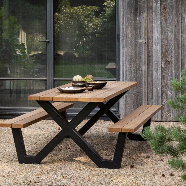 De Eekhoorn TABLO OUTDOOR PICKNICKTAFEL AYOUS NATUREL X-POOT METAAL[fsc]