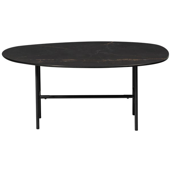 de eekhoorn VAJEN SALONTAFEL MET ZWART MARMEREN LOOK BLAD 80X60 CM