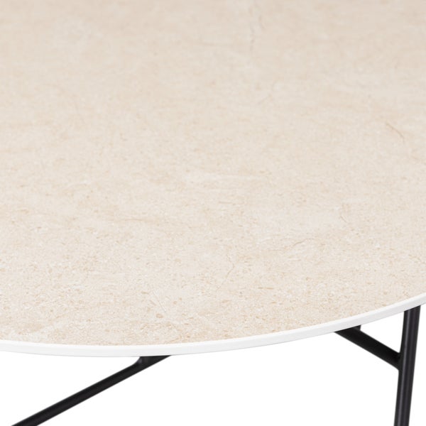 De Eekhoorn VIDA BIJZETTAFEL MET NATUREL MARMEREN LOOK BLAD 40xØ75