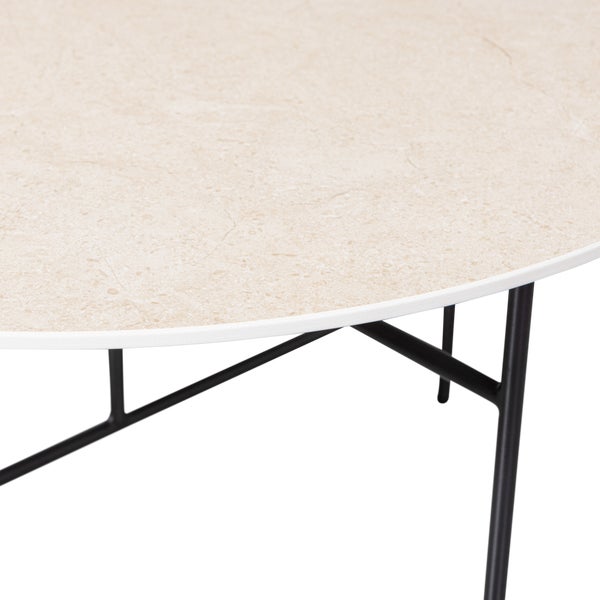 De Eekhoorn VIDA BIJZETTAFEL MET NATUREL MARMEREN LOOK BLAD 40xØ75