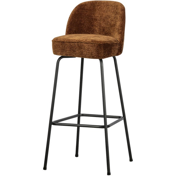 De Eekhoorn VOGUE BARSTOEL 80 CM 3D CHENILLE MIDDENBRUIN