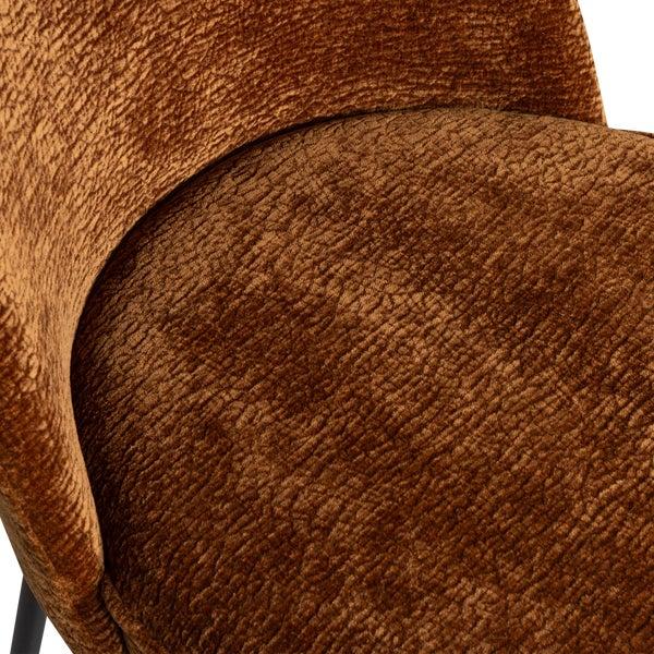 De Eekhoorn VOGUE BARSTOEL 80 CM 3D CHENILLE MIDDENBRUIN