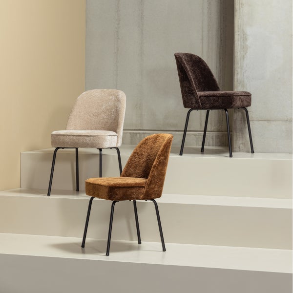 De Eekhoorn VOGUE EETKAMERSTOEL 3D CHENILLE MIDDENBRUIN