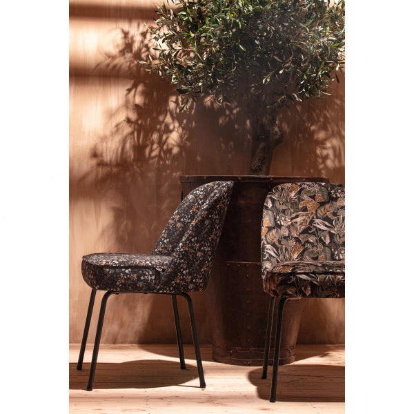 De Eekhoorn VOGUE EETKAMERSTOEL VELVET BOUQUET ZWART