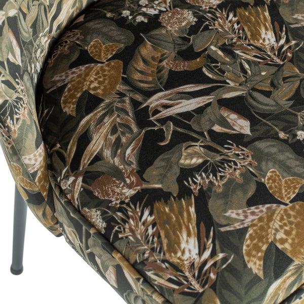 De Eekhoorn VOGUE EETKAMERSTOEL VELVET BOUQUET ZWART