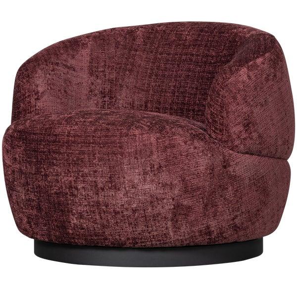 De Eekhoorn WOOLLY DRAAIFAUTEUIL CHENILLE AUBERGINE
