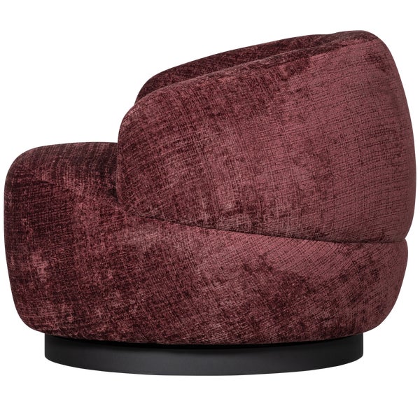 de eekhoorn WOOLLY DRAAIFAUTEUIL CHENILLE AUBERGINE