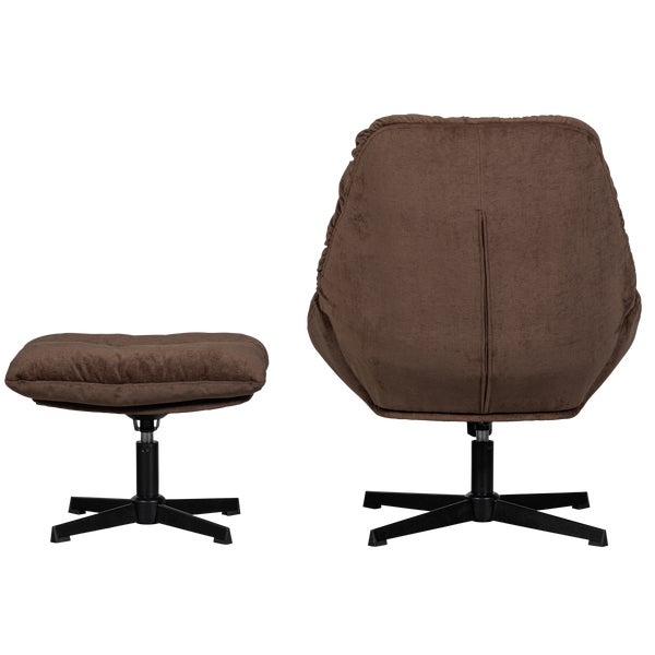 De Eekhoorn YARO DRAAIBARE FAUTEUIL MET HOCKER ESPRESSO