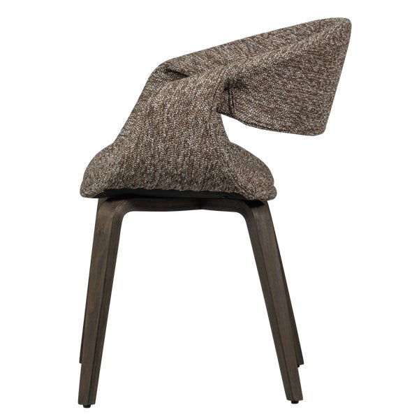 de eekhoorn YOSSI EETKAMERSTOEL BRUIN MET HOUTEN POOT DONKERBRUIN