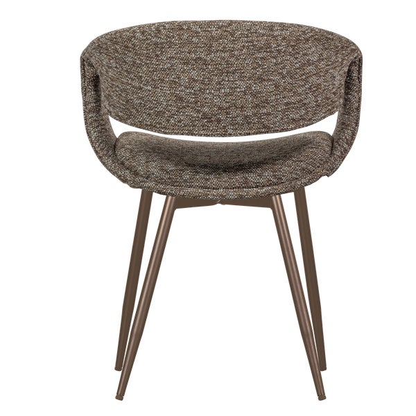 De Eekhoorn YOSSI EETKAMERSTOEL BRUIN MET METALEN POOT KOPER