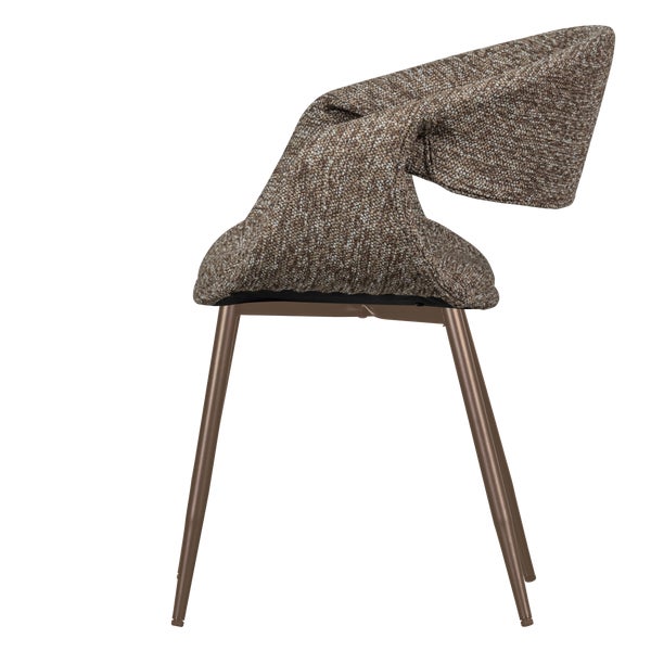 de eekhoorn YOSSI EETKAMERSTOEL BRUIN MET METALEN POOT KOPER