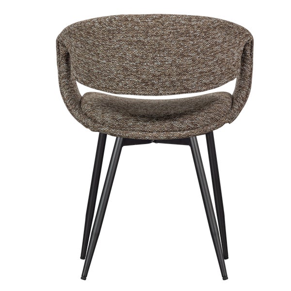 De Eekhoorn YOSSI EETKAMERSTOEL BRUIN MET METALEN POOT ZWART