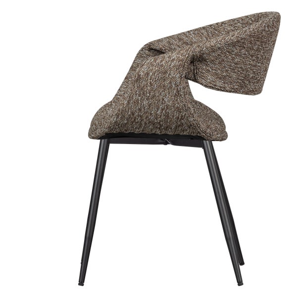 de eekhoorn YOSSI EETKAMERSTOEL BRUIN MET METALEN POOT ZWART