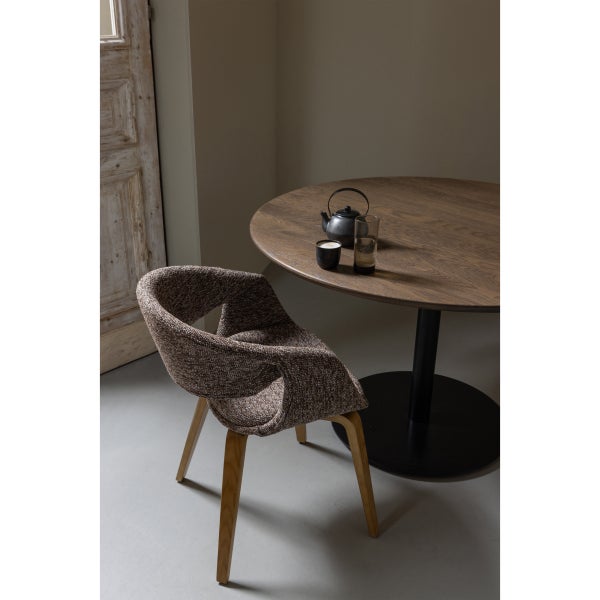 De Eekhoorn YOSSI EETKAMERSTOEL MET HOUTEN POOT BRUIN NATUREL