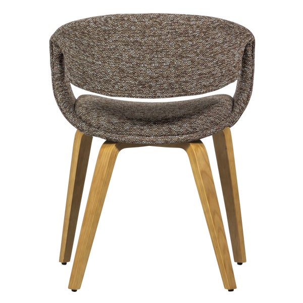 De Eekhoorn YOSSI EETKAMERSTOEL MET HOUTEN POOT BRUIN NATUREL