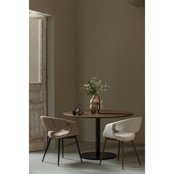 De Eekhoorn YOSSI EETKAMERSTOEL NATUREL MET METALEN POOT KOPER