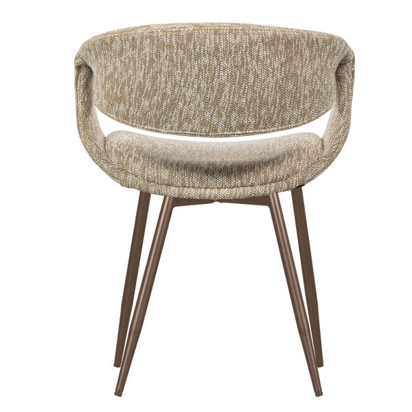 De Eekhoorn YOSSI EETKAMERSTOEL ZAND MET METALEN POOT KOPER