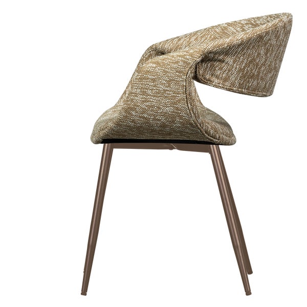 de eekhoorn YOSSI EETKAMERSTOEL ZAND MET METALEN POOT KOPER