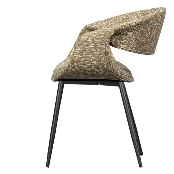 de eekhoorn YOSSI EETKAMERSTOEL ZAND MET METALEN POOT ZWART