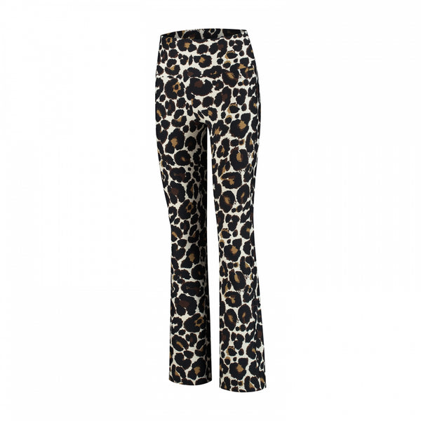deblon sports Celine Flared Leggings Leopard Off White