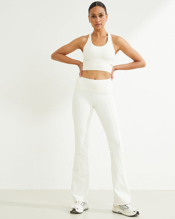 deblon sports Celine Flared Topstitch Leggings Off White