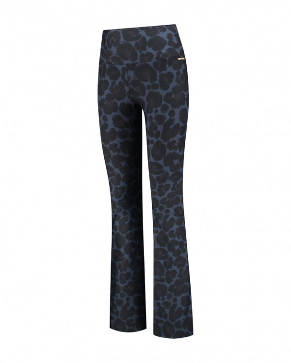 deblon sports Celine Flared Leggings Leopard Navy