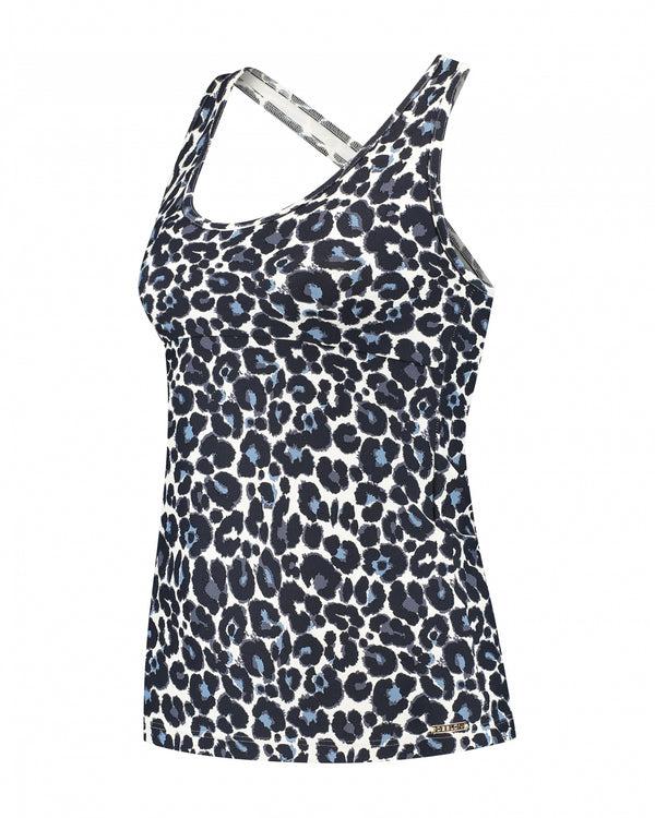 deblon sports Zoe Top Leopard Summer Blue