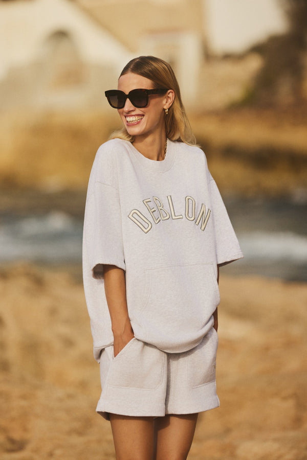 deblon sports Lara Sweater Short Sleeve Light Grey Melange