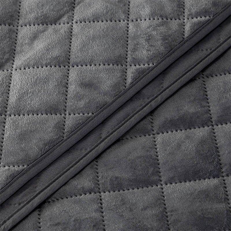 Dekbed Discounter Bedsprei Velvet Ruit - Antraciet