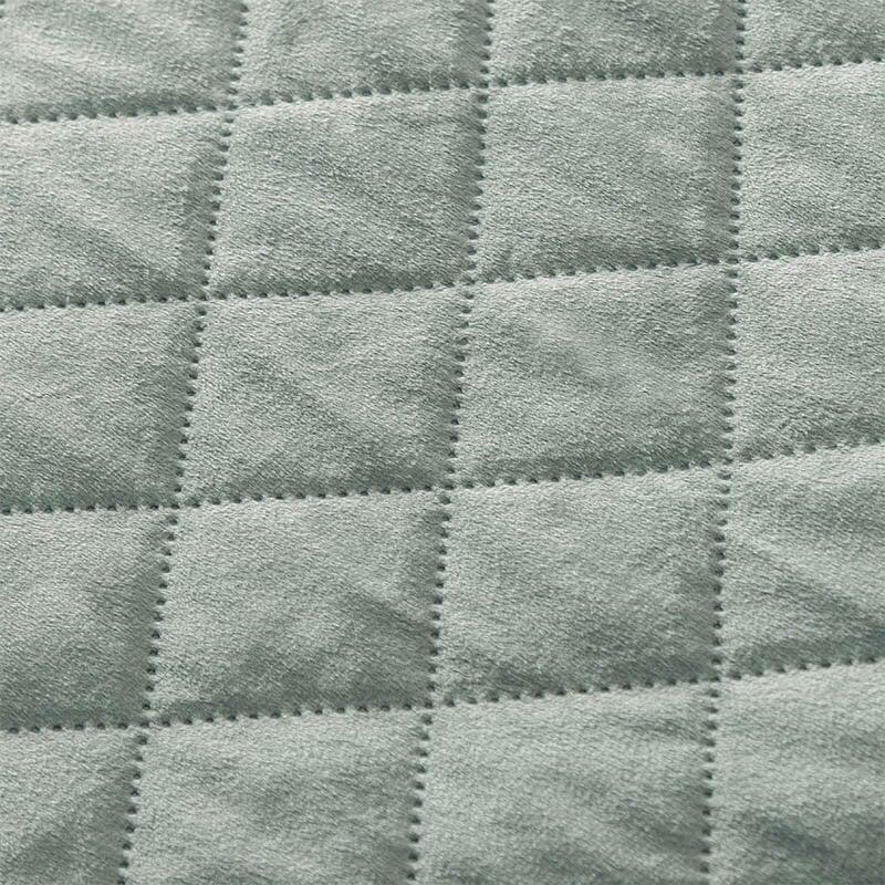 Dekbed Discounter Bedsprei Velvet Ruit - Groen