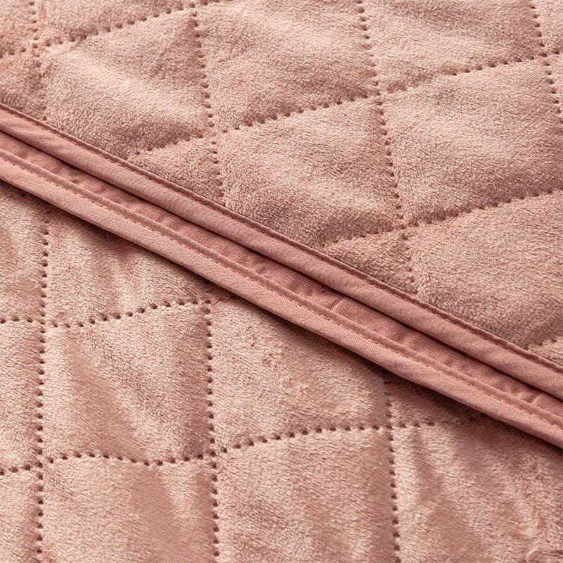 Dekbed Discounter Bedsprei Velvet Ruit - Roze