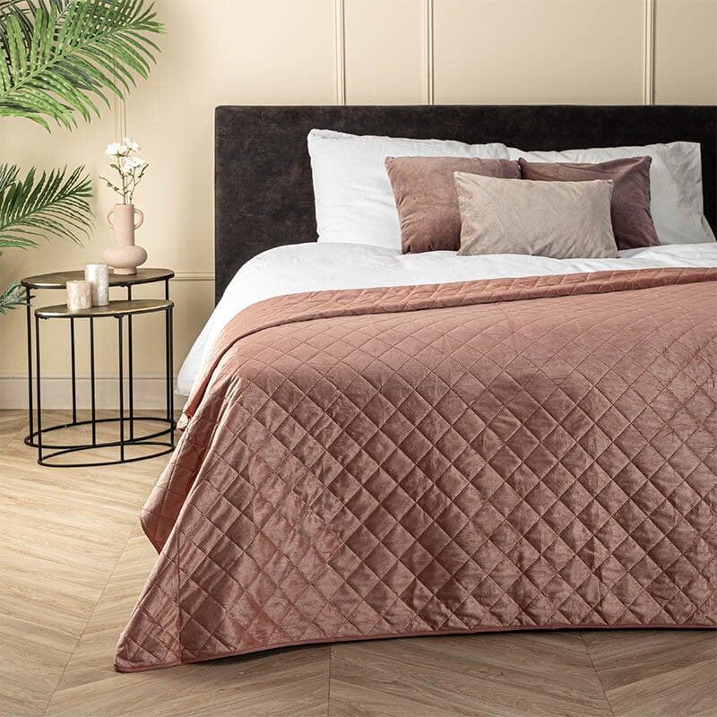 dekbed discounter Bedsprei Velvet Ruit - Roze