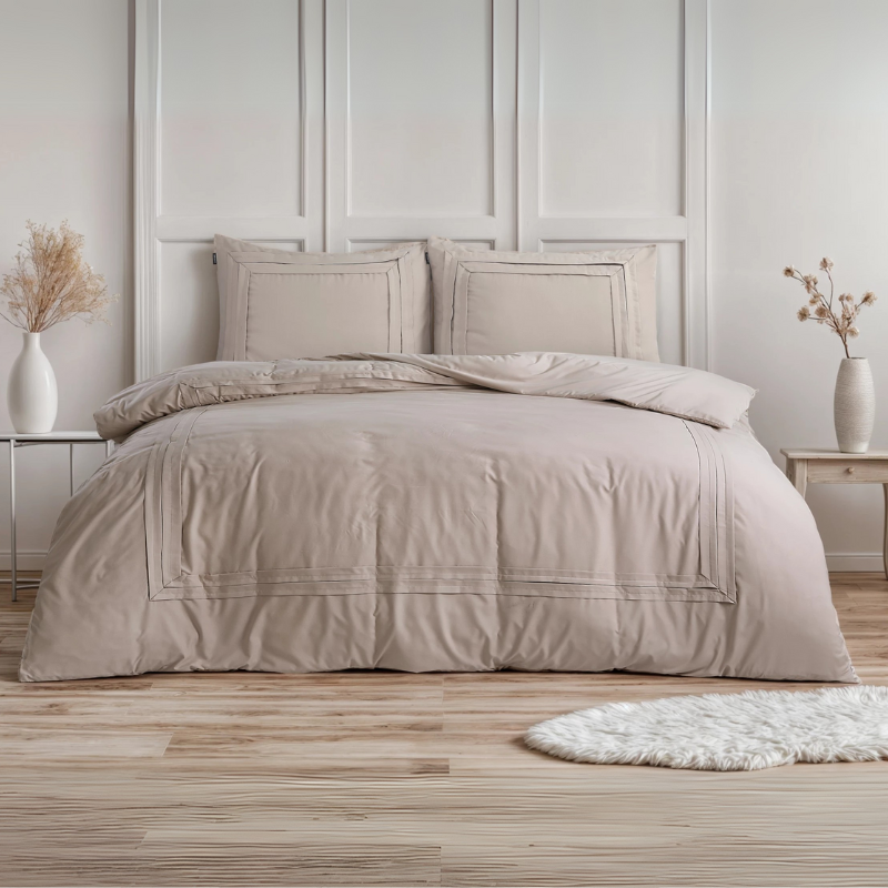 dekbed discounter Dekbedovertek Tailored - Taupe