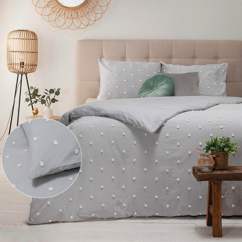 dekbed discounter Dekbedovertrek Ibiza Ava - Grijs