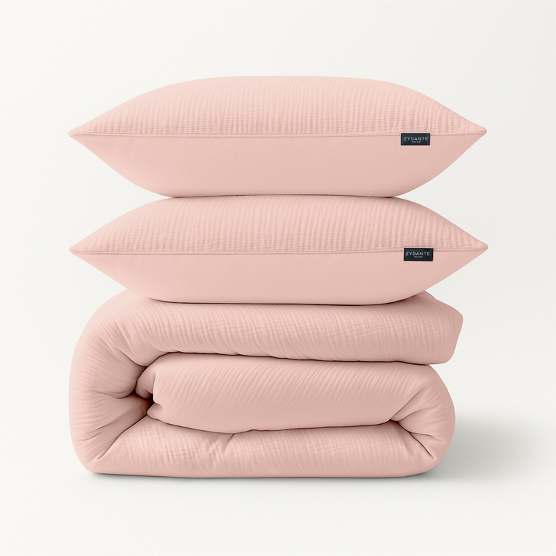 dekbed discounter Dekbedovertrek Mousseline - Roze